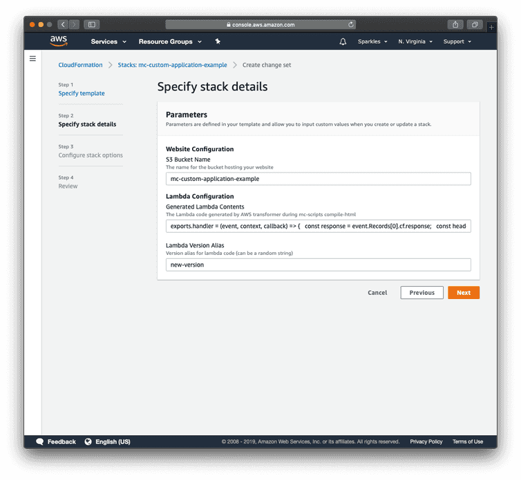 AWS Change Set Create